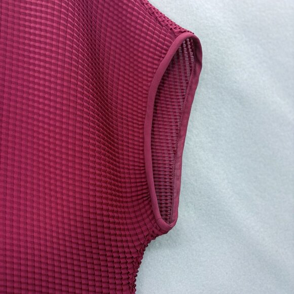 Lafayette 148 New York Red Top‎ Womens SZ Large Semi Sheer texture Professional - Picture 3 of 10